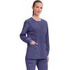Cherokee Womens Scrub Jacket Nurse Snap Front Medical Uniform with Pockets, 2-Way Stretch, Easy Care Soft Fabric – WW310(Grape)