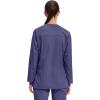 Cherokee Womens Scrub Jacket Nurse Snap Front Medical Uniform with Pockets, 2-Way Stretch, Easy Care Soft Fabric – WW310(Grape)