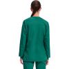 Cherokee Womens Scrub Jacket Nurse Snap Front Medical Uniform with Pockets, 2-Way Stretch, Easy Care Soft Fabric – WW310(Hunter Green)