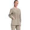 Cherokee Womens Scrub Jacket Nurse Snap Front Medical Uniform with Pockets, 2-Way Stretch, Easy Care Soft Fabric – WW310(Khaki)