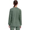 Cherokee Womens Scrub Jacket Nurse Snap Front Medical Uniform with Pockets, 2-Way Stretch, Easy Care Soft Fabric – WW310(Olive)