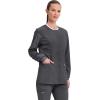 Cherokee Womens Scrub Jacket Nurse Snap Front Medical Uniform with Pockets, 2-Way Stretch, Easy Care Soft Fabric – WW310(Pewter)
