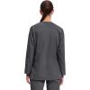 Cherokee Womens Scrub Jacket Nurse Snap Front Medical Uniform with Pockets, 2-Way Stretch, Easy Care Soft Fabric – WW310(Pewter)