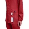 Cherokee Womens Scrub Jacket Nurse Snap Front Medical Uniform with Pockets, 2-Way Stretch, Easy Care Soft Fabric – WW310(Red)