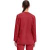 Cherokee Womens Scrub Jacket Nurse Snap Front Medical Uniform with Pockets, 2-Way Stretch, Easy Care Soft Fabric – WW310(Red)