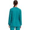 Cherokee Womens Scrub Jacket Nurse Snap Front Medical Uniform with Pockets, 2-Way Stretch, Easy Care Soft Fabric – WW310(Teal Blue)