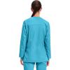 Cherokee Womens Scrub Jacket Nurse Snap Front Medical Uniform with Pockets, 2-Way Stretch, Easy Care Soft Fabric – WW310(Turquoise)