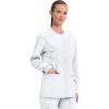 Cherokee Womens Scrub Jacket Nurse Snap Front Medical Uniform with Pockets, 2-Way Stretch, Easy Care Soft Fabric – WW310(White)