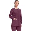 Cherokee Womens Scrub Jacket Nurse Snap Front Medical Uniform with Pockets, 2-Way Stretch, Easy Care Soft Fabric – WW310(Wine)