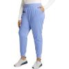 Cherokee Women’s Scrub Jogger Pants Modern Classic Fit Mid Rise Bottom with 5 Pockets, Elastic Knit Waistband – WW115(Ciel)