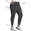 Cherokee Women’s Scrub Jogger Pants Modern Classic Fit Mid Rise Bottom with 5 Pockets, Elastic Knit Waistband – WW115(Pewter)