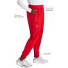 Cherokee Women’s Scrub Jogger Pants Modern Classic Fit Mid Rise Bottom with 5 Pockets, Elastic Knit Waistband – WW115(Red)
