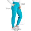 Cherokee Women’s Scrub Jogger Pants Modern Classic Fit Mid Rise Bottom with 5 Pockets, Elastic Knit Waistband – WW115(Teal Blue)
