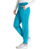 Cherokee Women’s Scrub Jogger Pants Modern Classic Fit Mid Rise Bottom with 5 Pockets, Elastic Knit Waistband – WW115(Teal Blue)