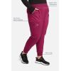 Cherokee Women’s Scrub Jogger Pants Modern Classic Fit Mid Rise Bottom with 5 Pockets, Elastic Knit Waistband – WW115(Wine)