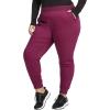 Cherokee Women’s Scrub Jogger Pants Modern Classic Fit Mid Rise Bottom with 5 Pockets, Elastic Knit Waistband – WW115(Wine)