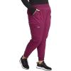 Cherokee Women’s Scrub Jogger Pants Modern Classic Fit Mid Rise Bottom with 5 Pockets, Elastic Knit Waistband – WW115(Wine)