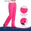Cherokee Women’s Scrub Pants Mid Rise Straight Leg Pull-on Cargo Pant with 6 Pockets & 2-Way Stretch Fabric – WW170(Electric Pink)