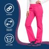 Cherokee Women’s Scrub Pants Mid Rise Straight Leg Pull-on Cargo Pant with 6 Pockets & 2-Way Stretch Fabric – WW170(Electric Pink)