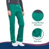 Cherokee Women’s Scrub Pants Mid Rise Straight Leg Pull-on Cargo Pant with 6 Pockets & 2-Way Stretch Fabric – WW170(Hunter Green)