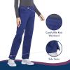 Cherokee Women’s Scrub Pants Mid Rise Straight Leg Pull-on Cargo Pant with 6 Pockets & 2-Way Stretch Fabric – WW170(Navy)
