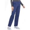 Cherokee Women’s Scrub Pants Mid Rise Straight Leg Pull-on Cargo Pant with 6 Pockets & 2-Way Stretch Fabric – WW170(Navy)