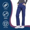 Cherokee Women’s Scrub Pants Mid Rise Straight Leg Pull-on Cargo Pant with 6 Pockets & 2-Way Stretch Fabric – WW170(Navy)