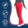 Cherokee Women’s Scrub Pants Mid Rise Straight Leg Pull-on Cargo Pant with 6 Pockets & 2-Way Stretch Fabric – WW170(Red)