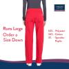 Cherokee Women’s Scrub Pants Mid Rise Straight Leg Pull-on Cargo Pant with 6 Pockets & 2-Way Stretch Fabric – WW170(Red)
