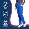 Cherokee Women’s Scrub Pants Mid Rise Straight Leg Pull-on Cargo Pant with 6 Pockets & 2-Way Stretch Fabric – WW170(Royal)