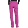 Cherokee Women’s Scrub Pants Mid Rise Straight Leg Pull-on Cargo Pant with 6 Pockets & 2-Way Stretch Fabric – WW170(Shocking Pink)