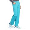 Cherokee Women’s Scrub Pants Mid Rise Straight Leg Pull-on Cargo Pant with 6 Pockets & 2-Way Stretch Fabric – WW170(Teal Blue)