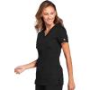 Cherokee Women’s V-Neck Scrub Top – Modern Classic Shirt with 3 Pockets, Instrument Loop & Fade Resistant Fabric – WW645(Black)