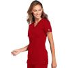 Cherokee Women’s V-Neck Scrub Top – Modern Classic Shirt with 3 Pockets, Instrument Loop & Fade Resistant Fabric – WW645(Red)
