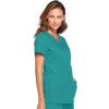 Cherokee Women’s V-Neck Scrub Top – Modern Classic Shirt with 3 Pockets, Instrument Loop & Fade Resistant Fabric – WW645(Teal Blue)