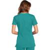 Cherokee Women’s V-Neck Scrub Top – Modern Classic Shirt with 3 Pockets, Instrument Loop & Fade Resistant Fabric – WW645(Teal Blue)