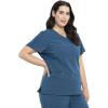 Cherokee Women’s V-Neck Scrub Top, 4 Pockets, with Yokes & Sleeve Insets, Ideal for Medical Professionals CK711(Caribbean Blue)