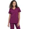 Cherokee Women’s V-Neck Scrub Top, 4 Pockets, with Yokes & Sleeve Insets, Ideal for Medical Professionals CK711(Wine)