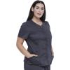 Cherokee Women’s V-Neck Scrub Top with Snap Front, 4 Pockets, and 2-Way Stretch Fabric WW622(Pewter)