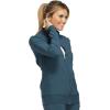 Cherokee Womens Zip Front Scrub Jacket, 2 Pockets, Princess Seams, Moisture Wicking, 360 Stretch Fabric – CK303(Caribbean Blue)