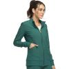 Cherokee Womens Zip Front Scrub Jacket, 2 Pockets, Princess Seams, Moisture Wicking, 360 Stretch Fabric – CK303(Hunter Green)