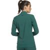 Cherokee Womens Zip Front Scrub Jacket, 2 Pockets, Princess Seams, Moisture Wicking, 360 Stretch Fabric – CK303(Hunter Green)
