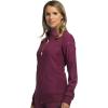 Cherokee Womens Zip Front Scrub Jacket, 2 Pockets, Princess Seams, Moisture Wicking, 360 Stretch Fabric – CK303(Wine)