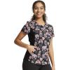 Cherokee iFlex Women Scrubs Top V-Neck Print CK732(Sugar Skull Flutter)