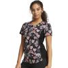 Cherokee iFlex Women Scrubs Top V-Neck Print CK732(Sugar Skull Flutter)