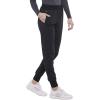 Iflex Jogger Scrubs for Women, Yoga-Inspired Knit Waistband Scrub Pants CK011(Black)