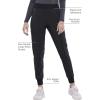 Iflex Jogger Scrubs for Women, Yoga-Inspired Knit Waistband Scrub Pants CK011(Black)
