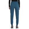 Iflex Jogger Scrubs for Women, Yoga-Inspired Knit Waistband Scrub Pants CK011(Caribbean Blue)