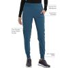 Iflex Jogger Scrubs for Women, Yoga-Inspired Knit Waistband Scrub Pants CK011(Caribbean Blue)