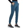 Iflex Jogger Scrubs for Women, Yoga-Inspired Knit Waistband Scrub Pants CK011(Caribbean Blue)